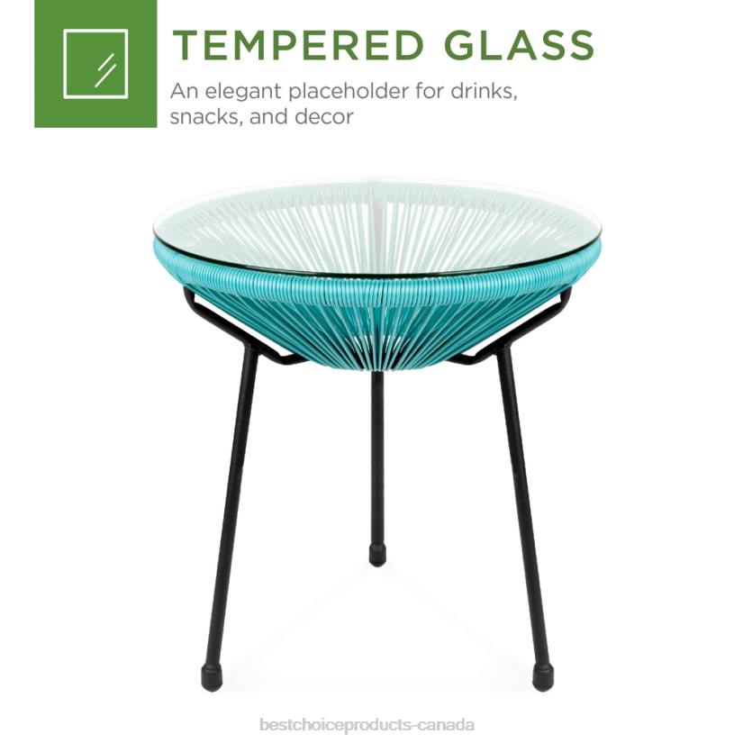 4LT21419 Blue Best Choice Products 3-Piece Patio Woven Rope Acapulco Rocking Chair Bistro Set