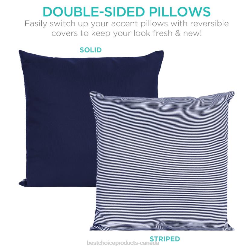 4LT21467 Navy Best Choice Products 5-Piece 2-in-1 Wicker Daybed Sectional w/ Adjustable Seats, Canopy, Cover