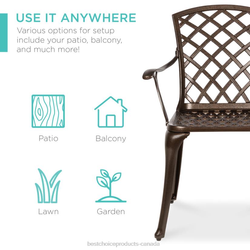 4LT2413 Brown Best Choice Products 5-Piece All-Weather Cast Aluminum Patio Dining Set w/ 4 Chairs