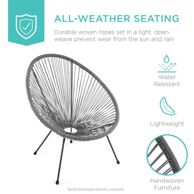 4LT2912 Gray Best Choice Products 4-Piece All-Weather Acapulco Conversation Set w/ Table, Loveseat