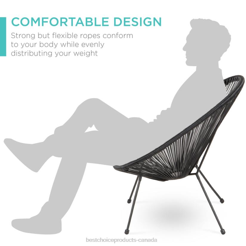 4LT2914 Black Best Choice Products 4-Piece All-Weather Acapulco Conversation Set w/ Table, Loveseat