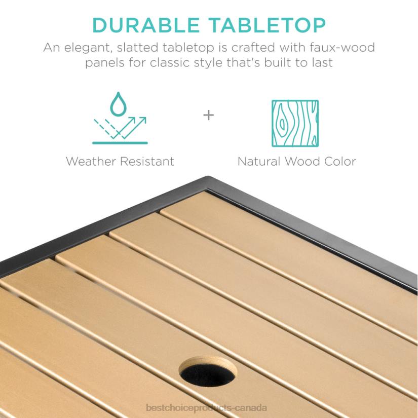 4LT2930 Brown Best Choice Products Outdoor Wicker Patio Side Table Accent Furniture w/ Umbrella Hole