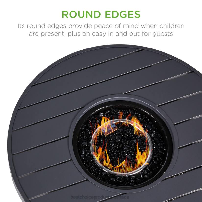 4LT21364 Gray Best Choice Products Round Fire Pit Table, 50,000 BTU Outdoor Wicker Firepit w/ Cover