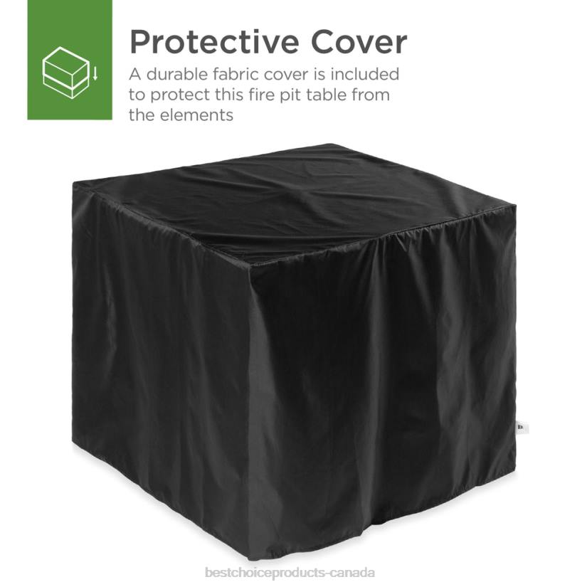 4LT21421 Brown Best Choice Products 28in Fire Pit Table 50,000 BTU Wicker Propane w/ Faux Wood Tabletop, Cover