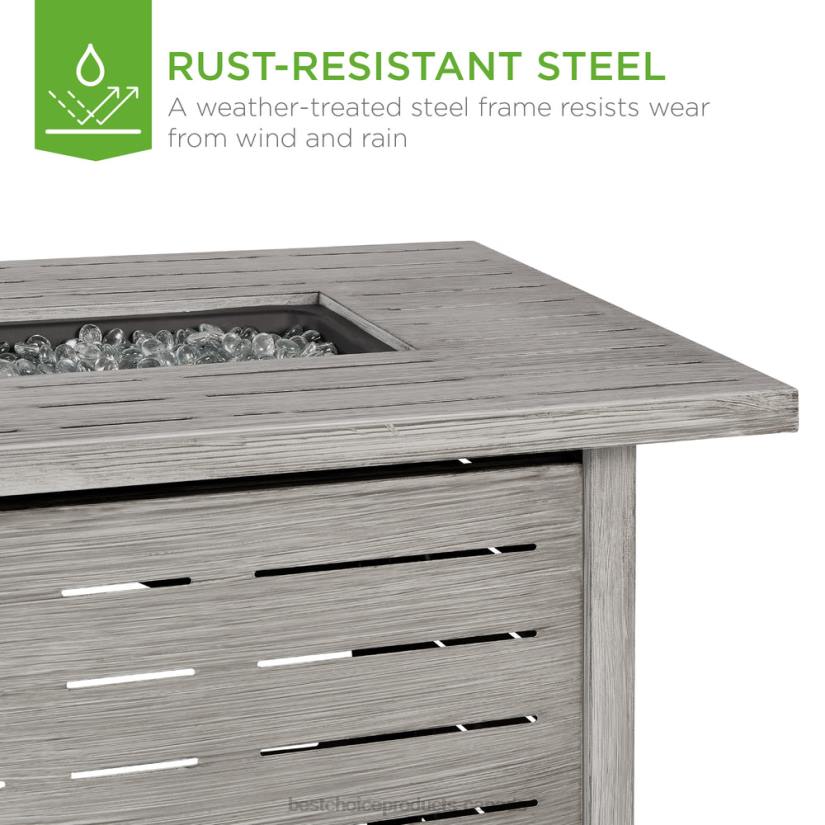 4LT2854 Gray Best Choice Products 50,000 BTU Steel Propane Gas Fire Pit w/ Auto Ignition