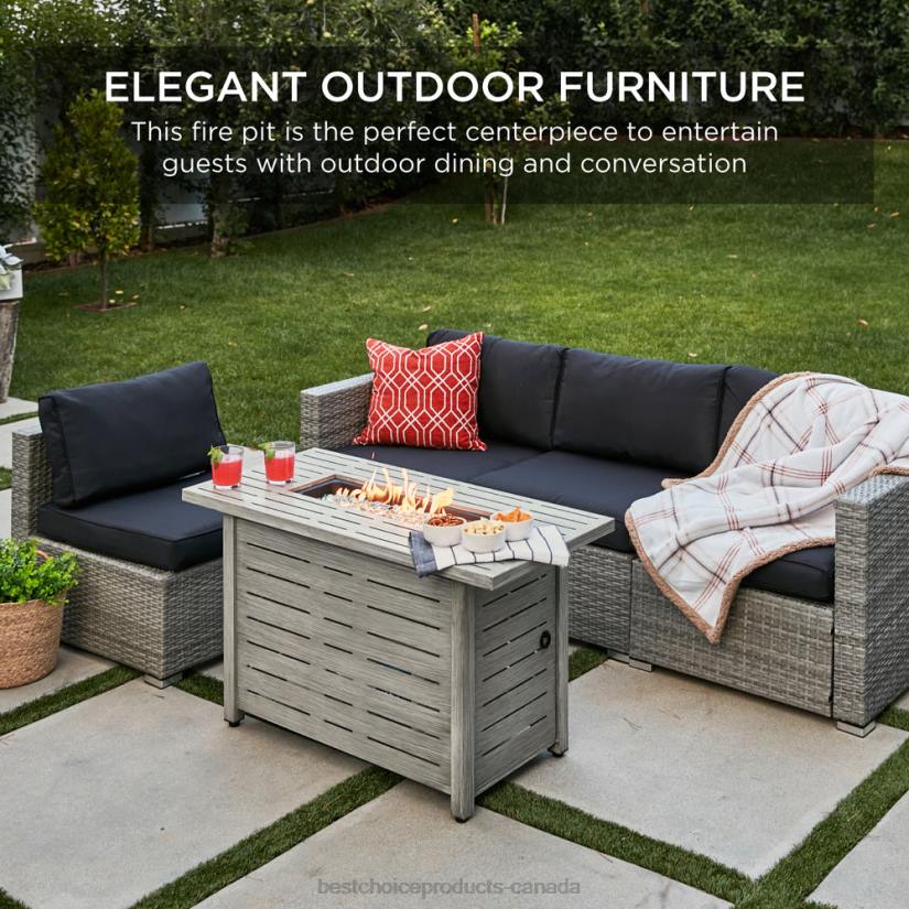 4LT2854 Gray Best Choice Products 50,000 BTU Steel Propane Gas Fire Pit w/ Auto Ignition