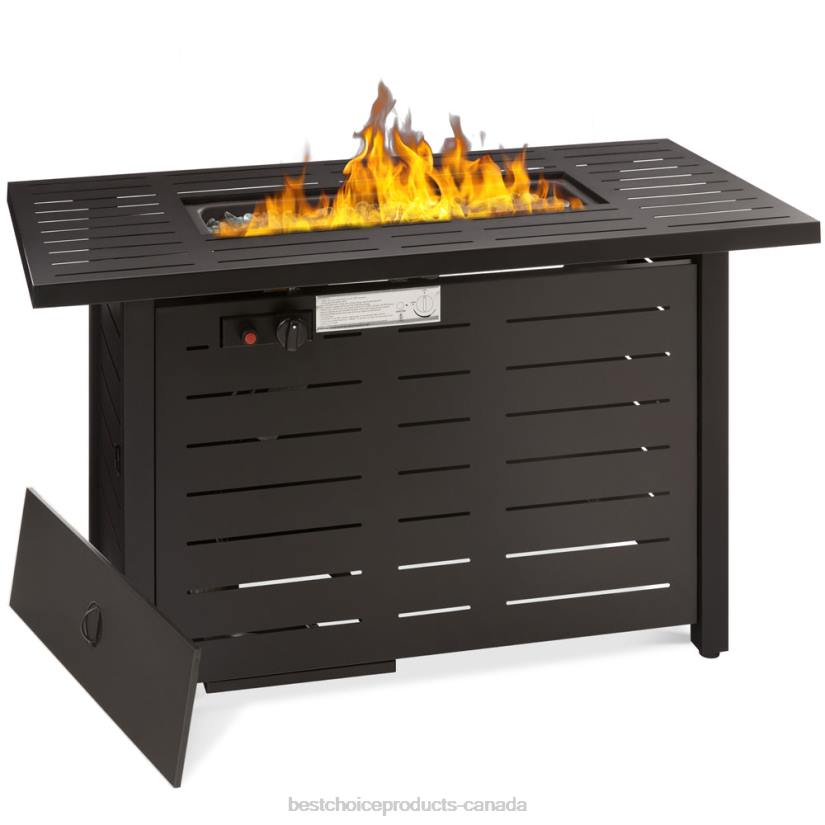 4LT2855 Dark Brown Best Choice Products 50,000 BTU Steel Propane Gas Fire Pit w/ Auto Ignition