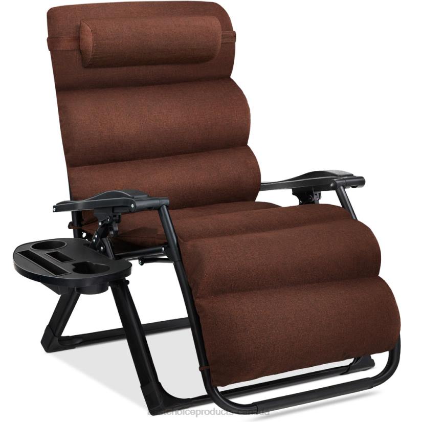 4LT21431 Woodland Brown Best Choice Products Oversized Zero Gravity Chair, Folding Outdoor Recliner w/ Removable Cushion