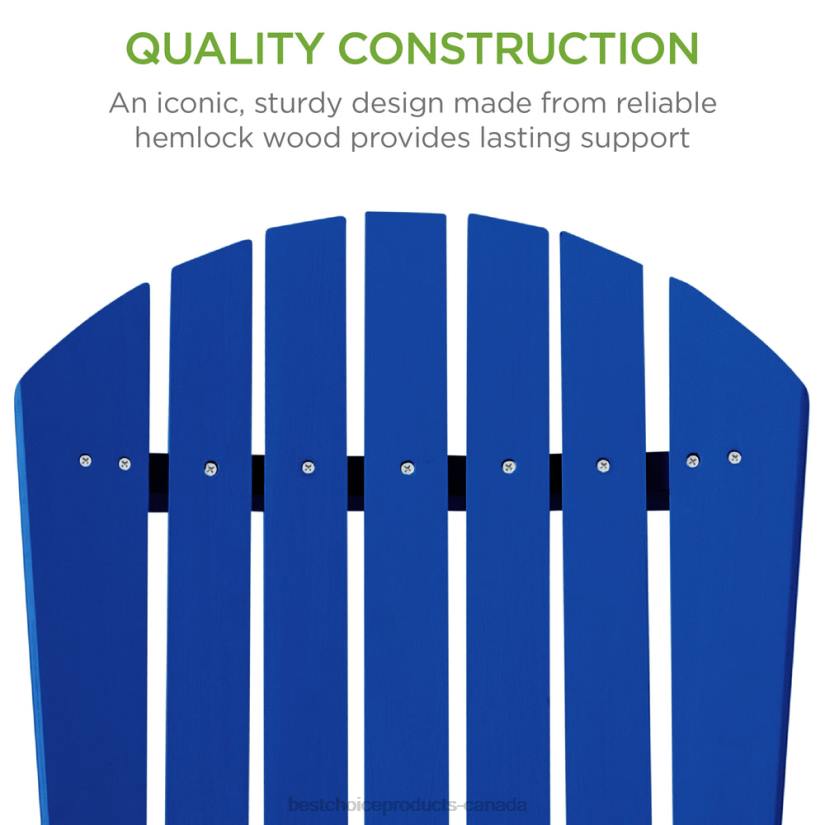 4LT2747 Blue Best Choice Products Folding Wooden Adirondack Chair, Accent Furniture w/ Natural Woodgrain