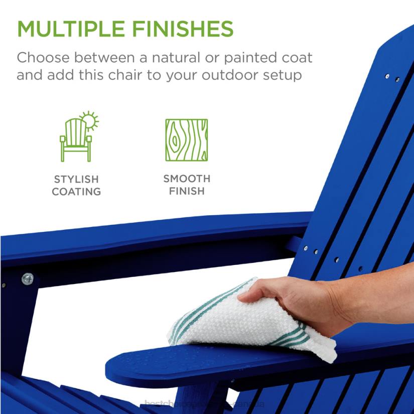 4LT2747 Blue Best Choice Products Folding Wooden Adirondack Chair, Accent Furniture w/ Natural Woodgrain