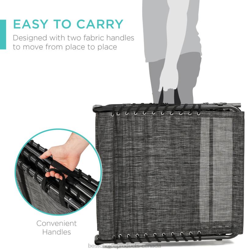 4LT2830 Gray Best Choice Products Portable Patio Chaise Lounge Chair Outdoor Recliner w/ Pillow