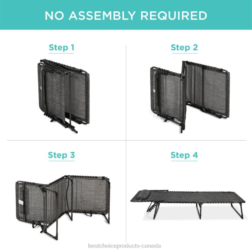 4LT2830 Gray Best Choice Products Portable Patio Chaise Lounge Chair Outdoor Recliner w/ Pillow