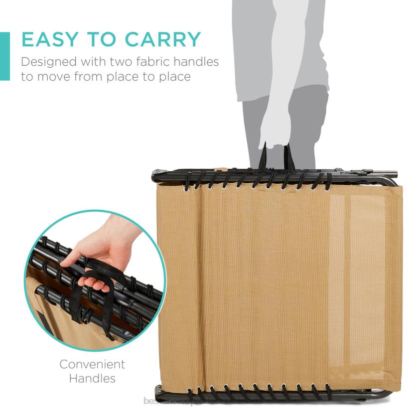 4LT2831 Tan Best Choice Products Portable Patio Chaise Lounge Chair Outdoor Recliner w/ Pillow