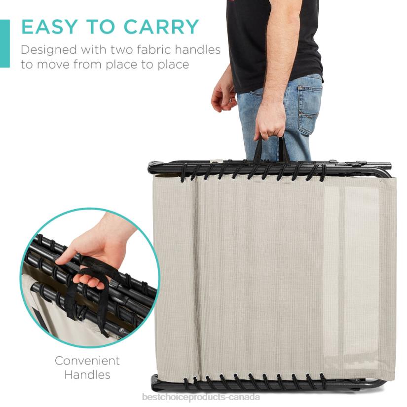 4LT2834 Ivory Best Choice Products Portable Patio Chaise Lounge Chair Outdoor Recliner w/ Pillow