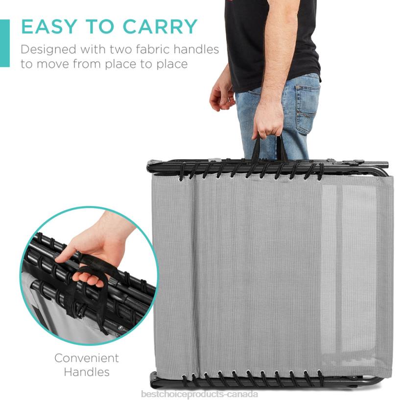 4LT2837 Fog Gray Best Choice Products Portable Patio Chaise Lounge Chair Outdoor Recliner w/ Pillow