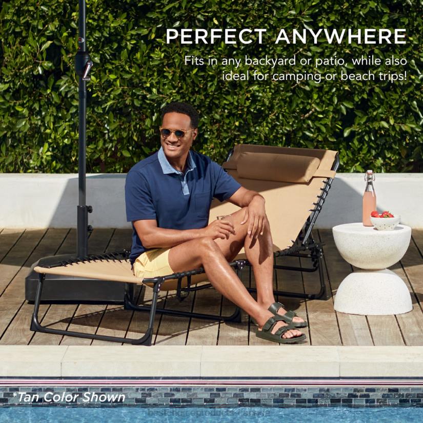 4LT2837 Fog Gray Best Choice Products Portable Patio Chaise Lounge Chair Outdoor Recliner w/ Pillow