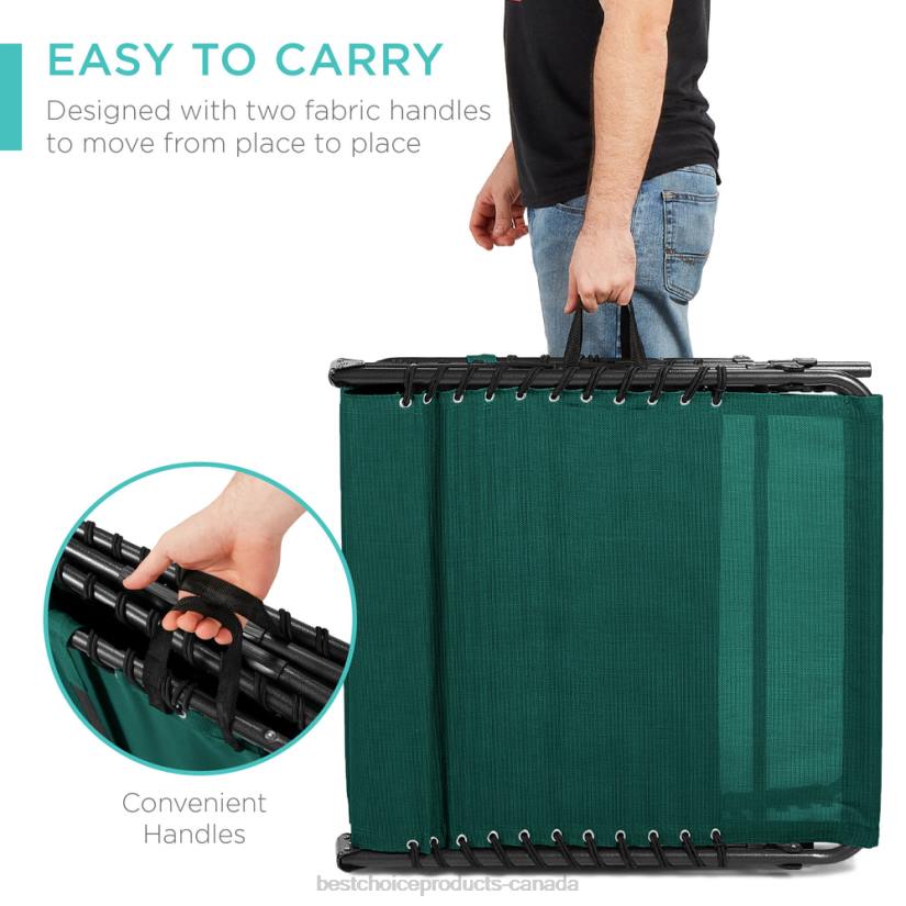 4LT2839 Forest Green Best Choice Products Portable Patio Chaise Lounge Chair Outdoor Recliner w/ Pillow