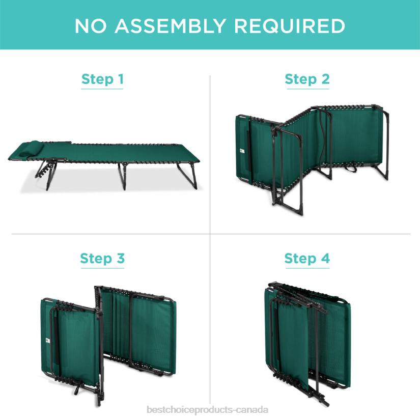 4LT2839 Forest Green Best Choice Products Portable Patio Chaise Lounge Chair Outdoor Recliner w/ Pillow