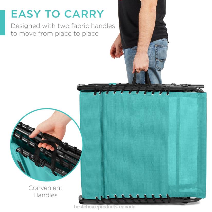 4LT2840 Teal Best Choice Products Portable Patio Chaise Lounge Chair Outdoor Recliner w/ Pillow