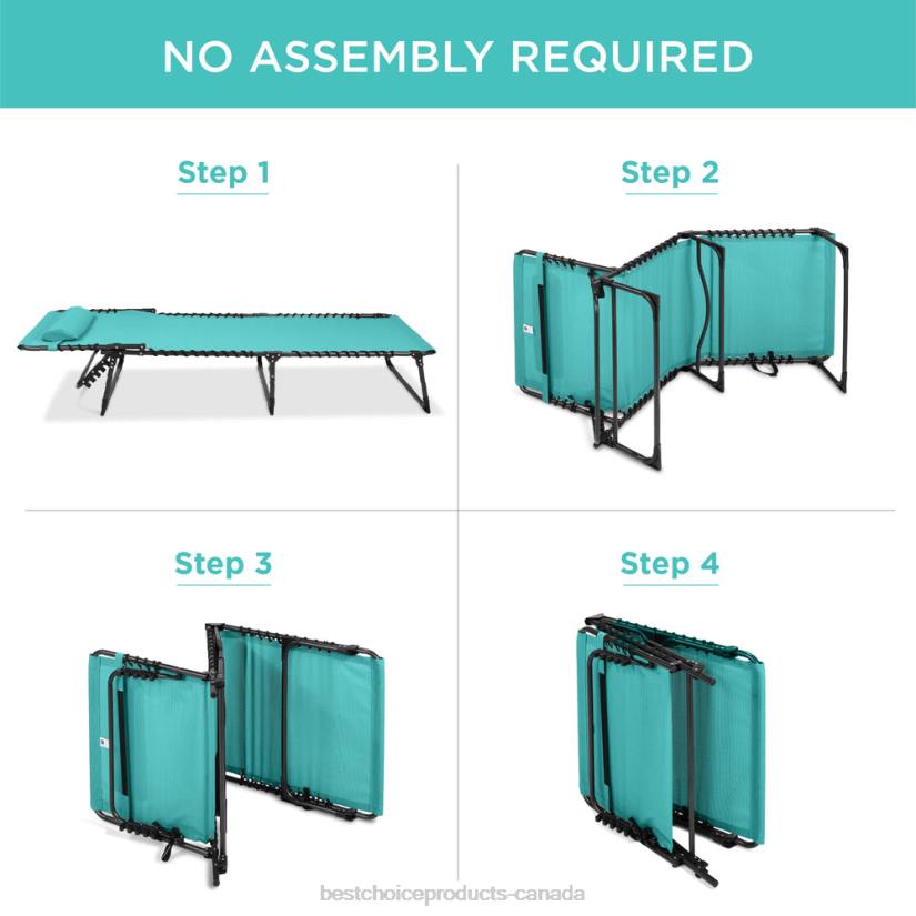 4LT2840 Teal Best Choice Products Portable Patio Chaise Lounge Chair Outdoor Recliner w/ Pillow