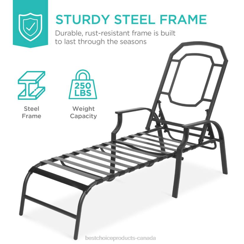 4LT2885 Teal Best Choice Products Outdoor Chaise Lounge Recliner Chair Furniture w/ 2 Cushions