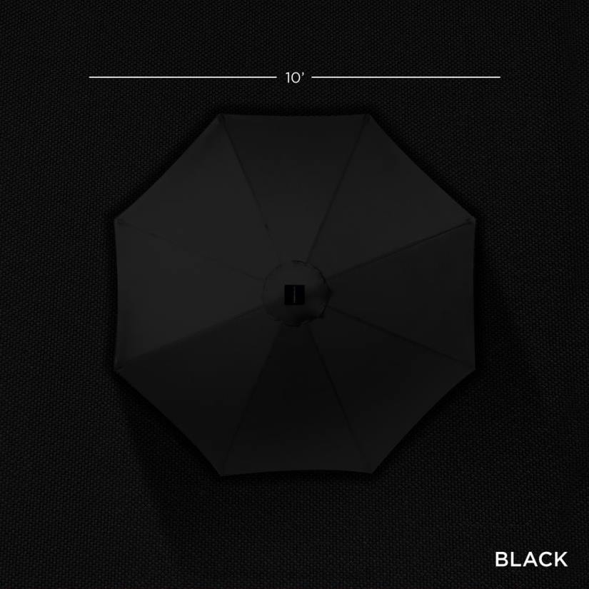 4LT21339 Black Best Choice Products Solar LED Lighted Patio Umbrella w/ Tilt Adjustment, UV-Resistance