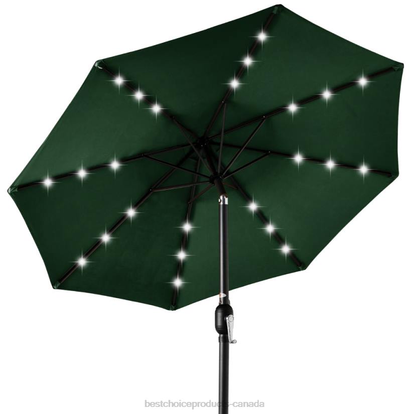 4LT21343 Green Best Choice Products Solar LED Lighted Patio Umbrella w/ Tilt Adjustment, UV-Resistance