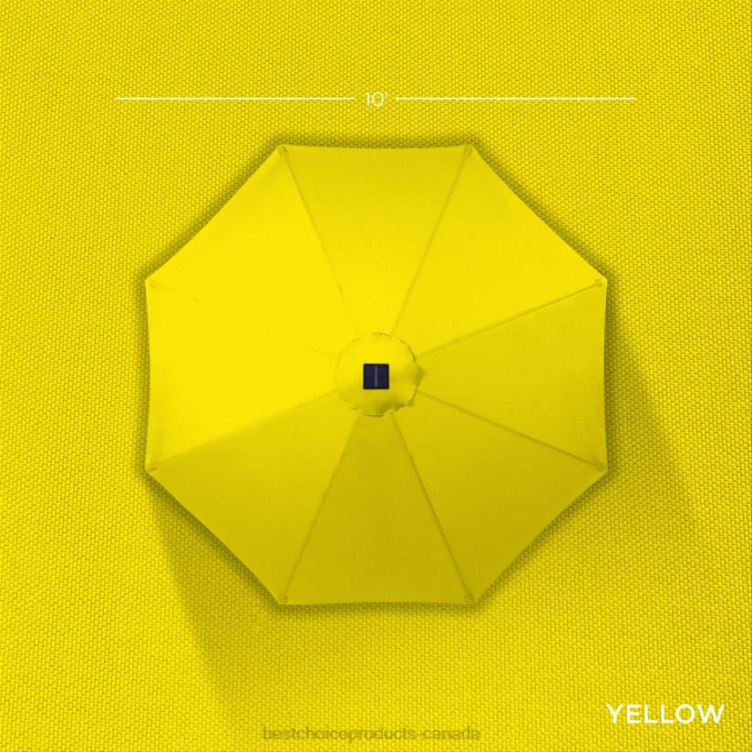 4LT21346 Yellow Best Choice Products Solar LED Lighted Patio Umbrella w/ Tilt Adjustment, UV-Resistance