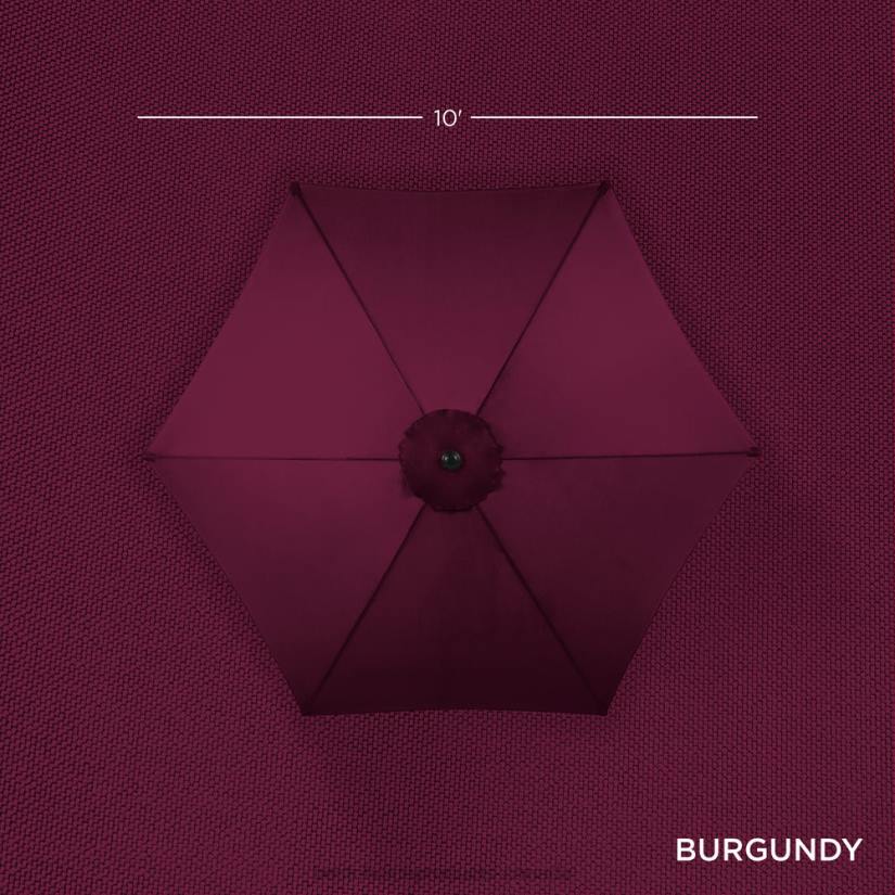 4LT21367 Burgundy Best Choice Products Outdoor Steel Market Patio Umbrella Decoration w/ Tilt, Crank Lift