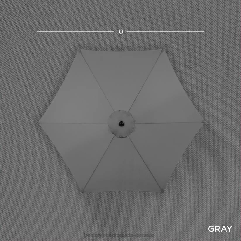 4LT21368 Gray Best Choice Products Outdoor Steel Market Patio Umbrella Decoration w/ Tilt, Crank Lift