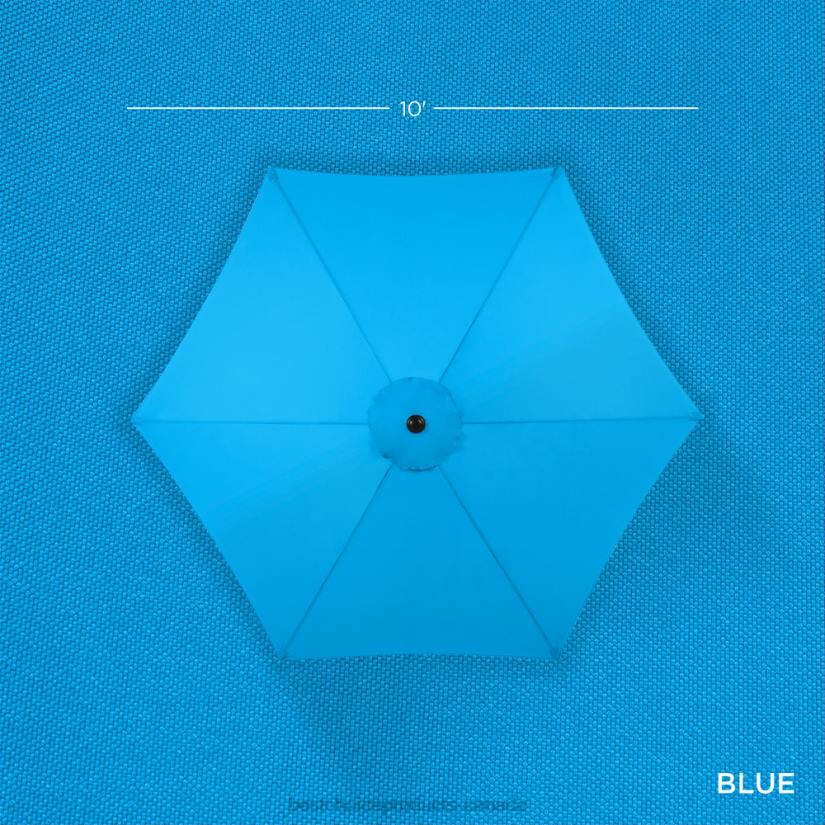 4LT21369 Sky Blue Best Choice Products Outdoor Steel Market Patio Umbrella Decoration w/ Tilt, Crank Lift