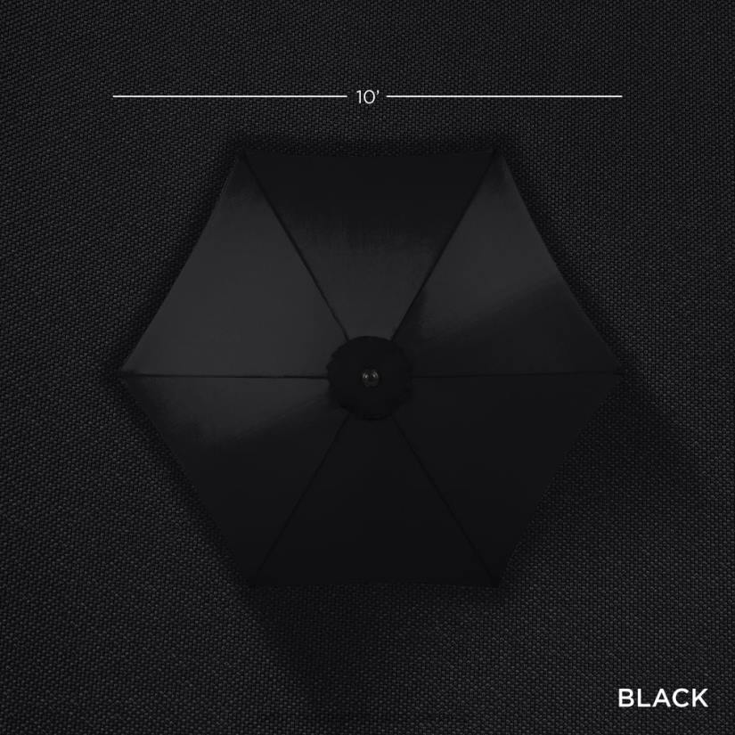 4LT21375 Black Best Choice Products Outdoor Steel Market Patio Umbrella Decoration w/ Tilt, Crank Lift