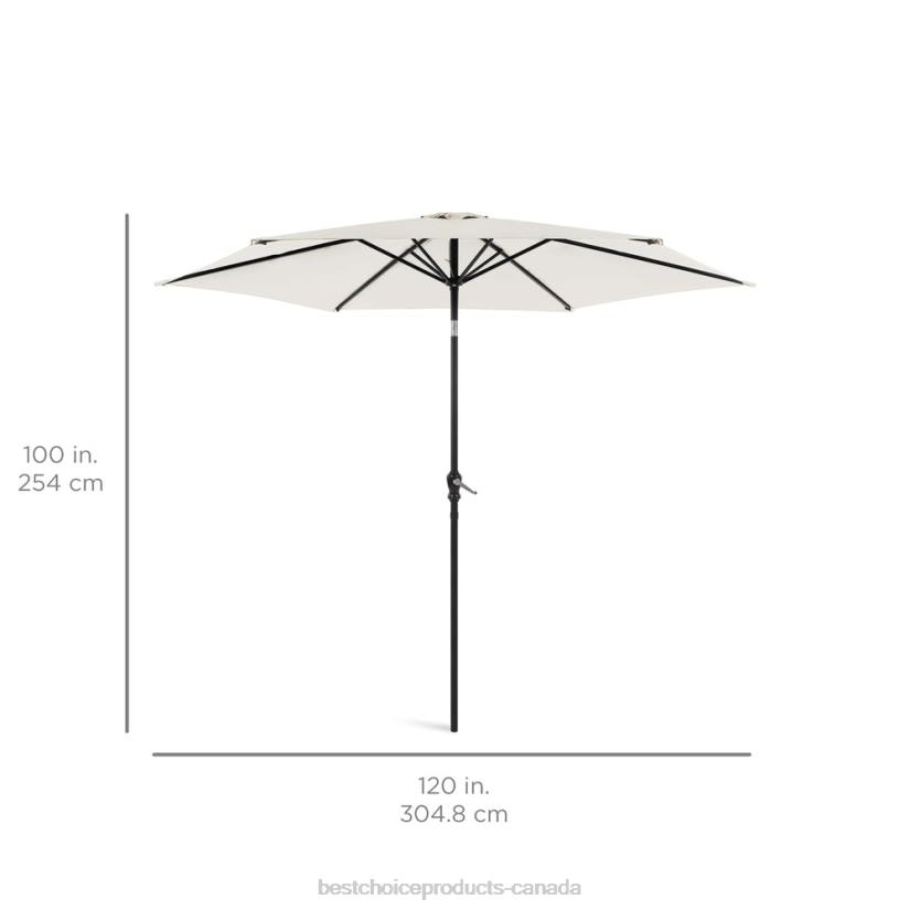 4LT21380 Ivory Best Choice Products Outdoor Steel Market Patio Umbrella Decoration w/ Tilt, Crank Lift
