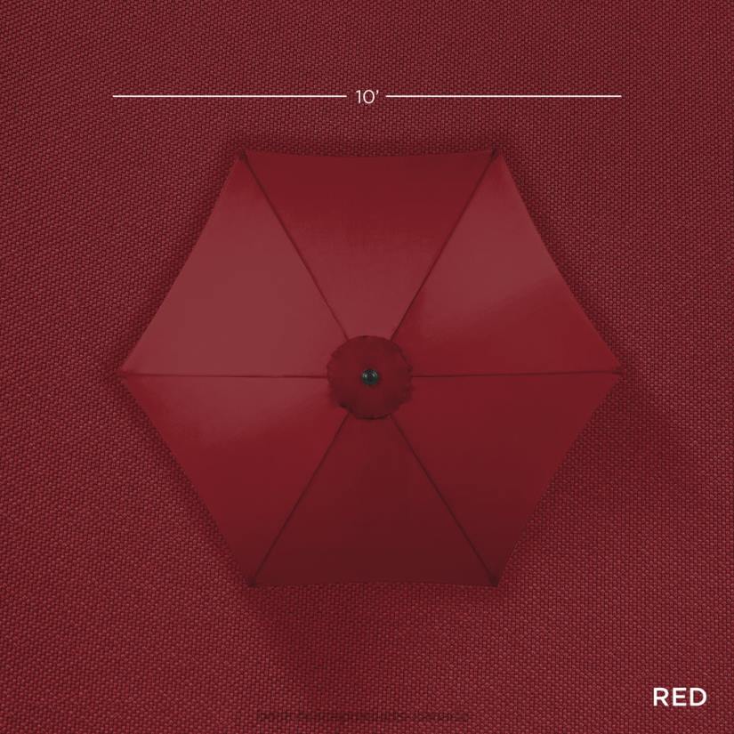 4LT21381 Red Best Choice Products Outdoor Steel Market Patio Umbrella Decoration w/ Tilt, Crank Lift