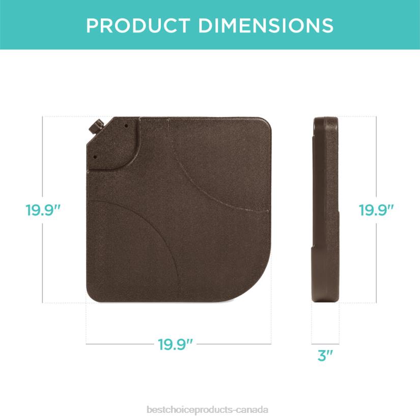 4LT21389 Brown Best Choice Products 4-Piece Cantilever Offset Patio Umbrella Stand Square Base Plate Set