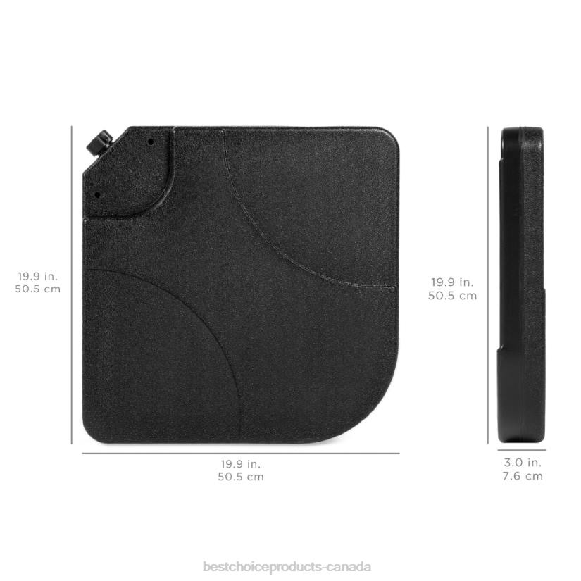 4LT21390 Black Best Choice Products 4-Piece Cantilever Offset Patio Umbrella Stand Square Base Plate Set