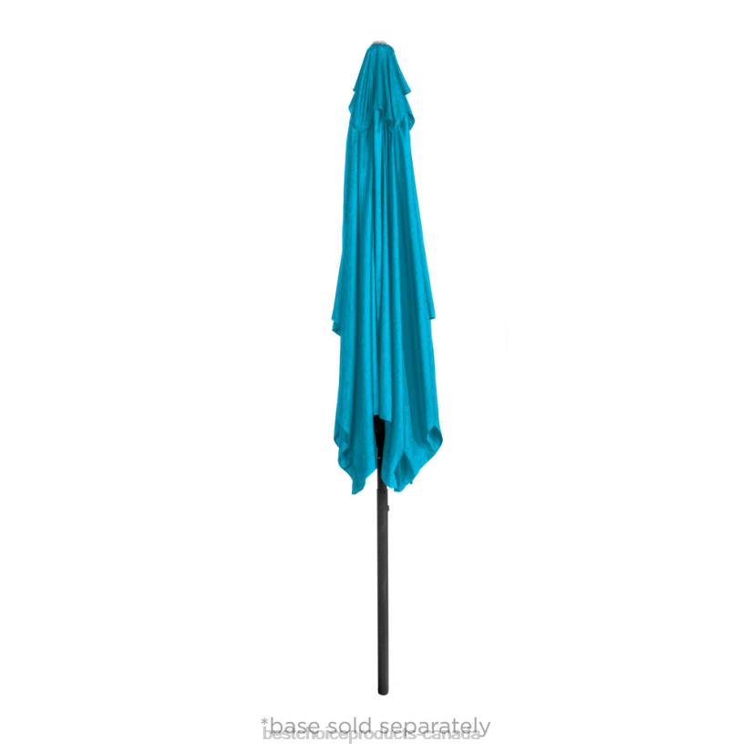 4LT21422 Light Blue Best Choice Products Rectangular Patio Umbrella w/ Easy Crank, UV-Resistant Fabric