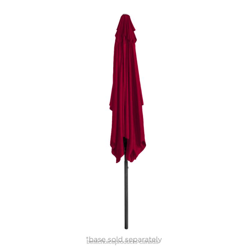 4LT21423 Burgundy Best Choice Products Rectangular Patio Umbrella w/ Easy Crank, UV-Resistant Fabric