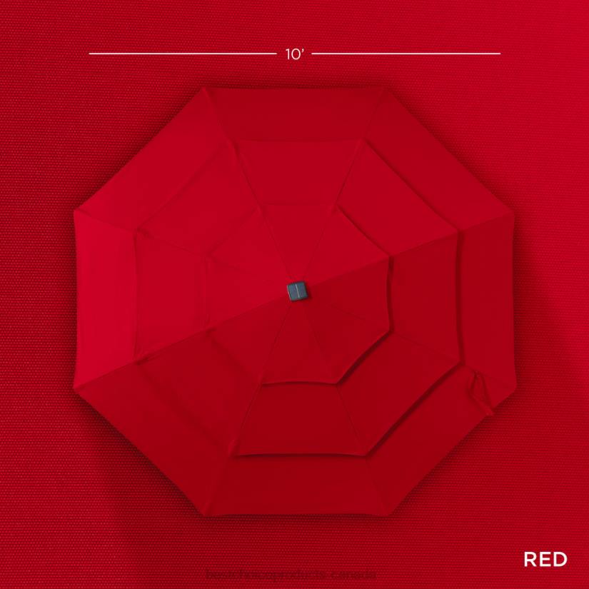 4LT21474 Red Best Choice Products 3-Tier Solar Patio Umbrella w/ LED Lights, Tilt Adjustment, Crank