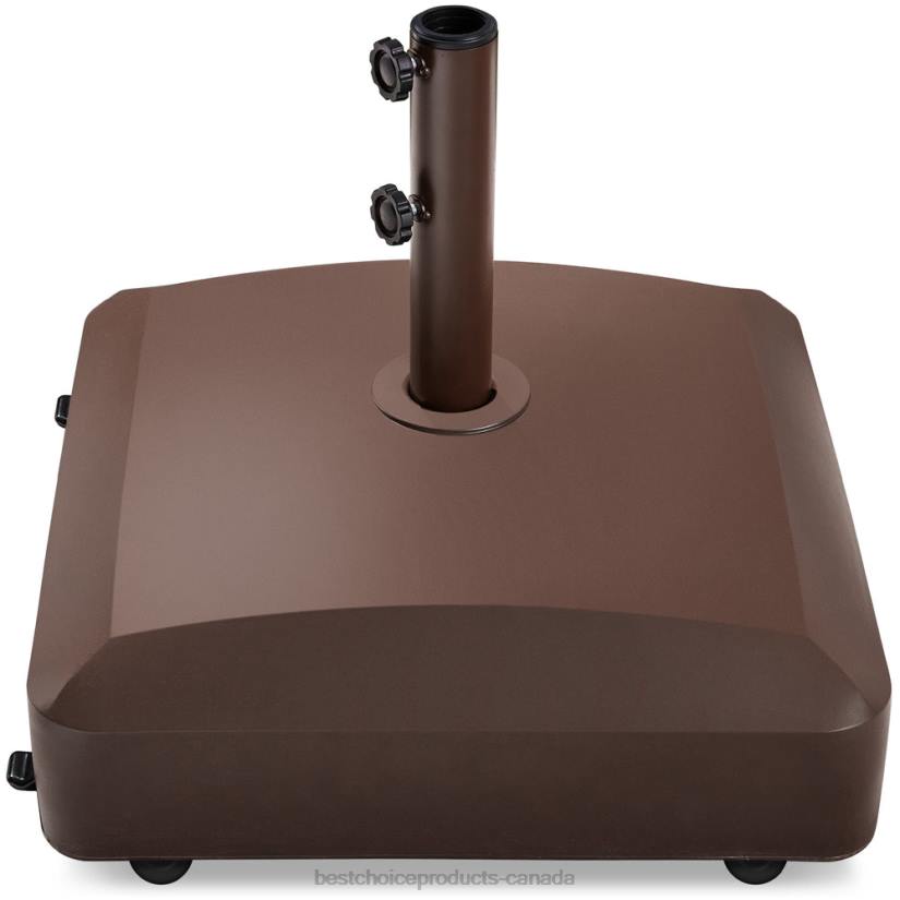 4LT2419 Bronze Best Choice Products Fillable Mobile Umbrella Base Stand w/ 4 Wheels, 2 Locks, 123lb Capacity