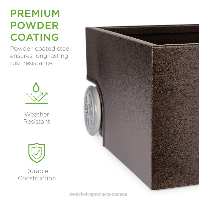 4LT2422 Brown Best Choice Products Portable Steel Umbrella Base Stand Up to 150 lbs w/ Fillable Planter, Wheels