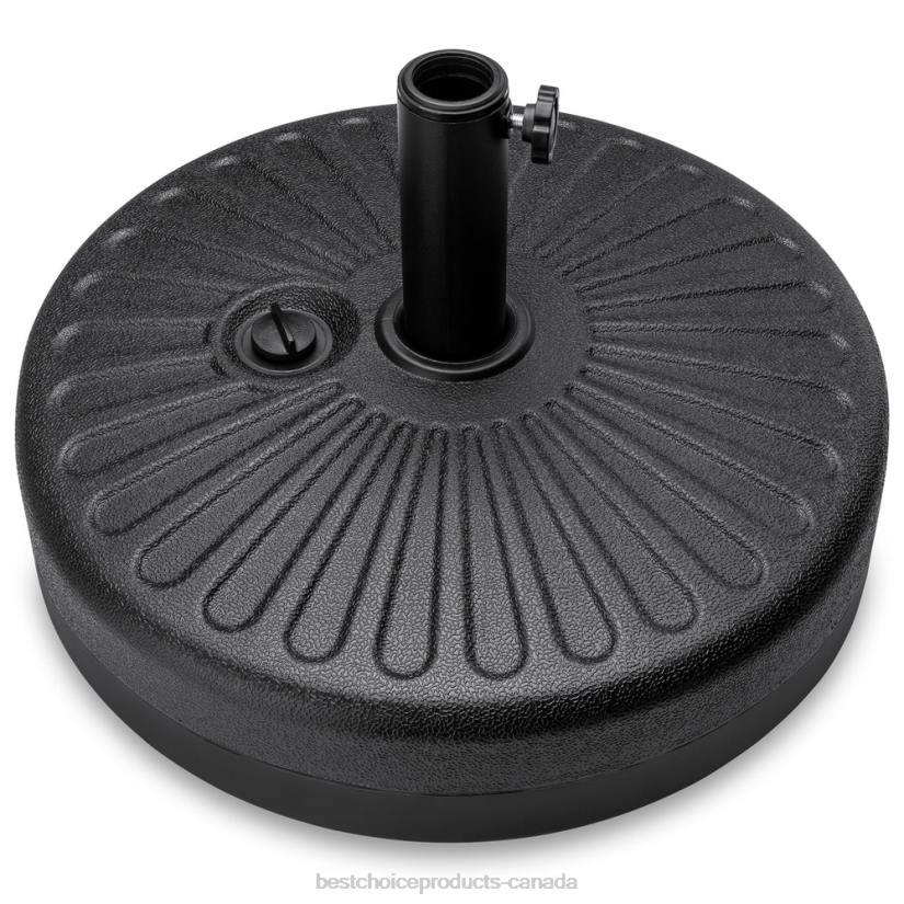 4LT2424 Black Best Choice Products Plastic Patio Umbrella Base Pole Holder Accessory w/ Adjustable Knob