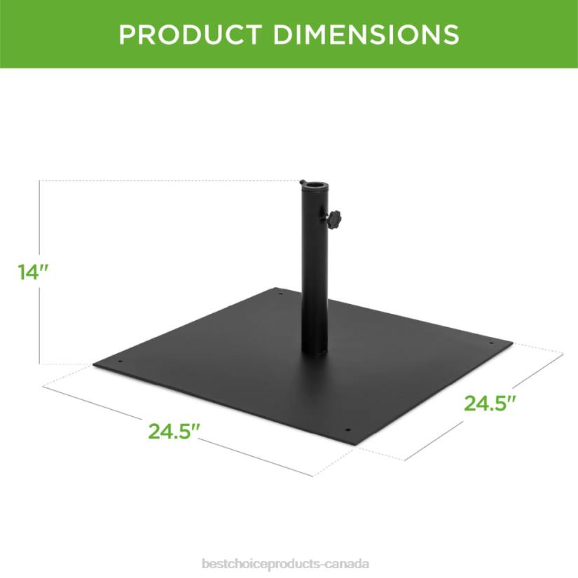 4LT2425 Black Best Choice Products Steel Umbrella Base, Patio Stand w/ Tightening Knob & Anchor Holes