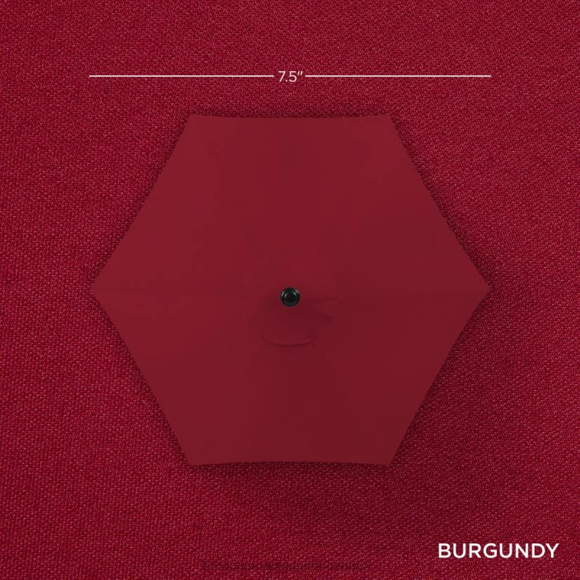 4LT2862 Burgundy Best Choice Products Outdoor Solar Patio Umbrella w/ Push Button Tilt, Crank Lift