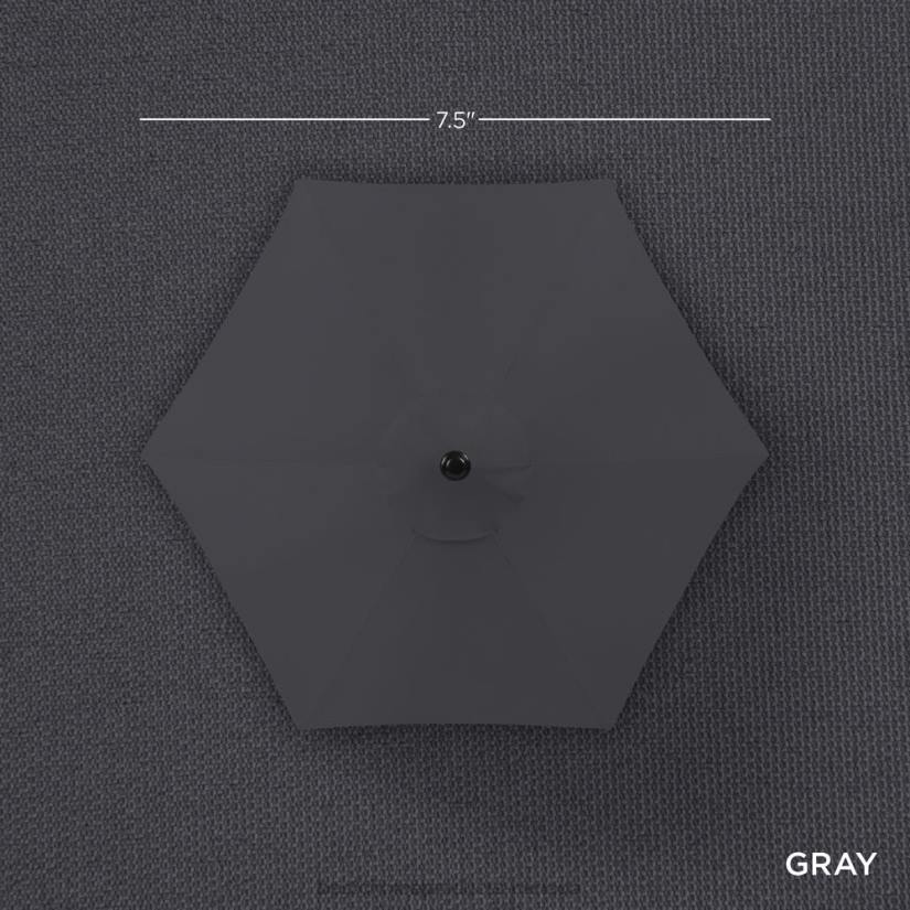 4LT2863 Gray Best Choice Products Outdoor Solar Patio Umbrella w/ Push Button Tilt, Crank Lift