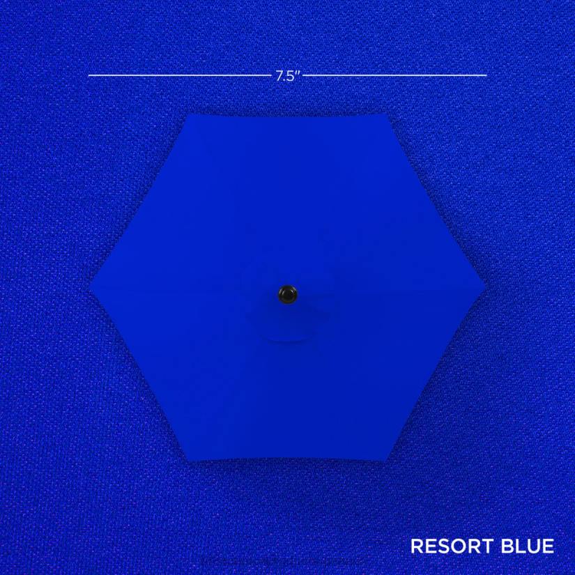 4LT2867 Resort Blue Best Choice Products Outdoor Solar Patio Umbrella w/ Push Button Tilt, Crank Lift