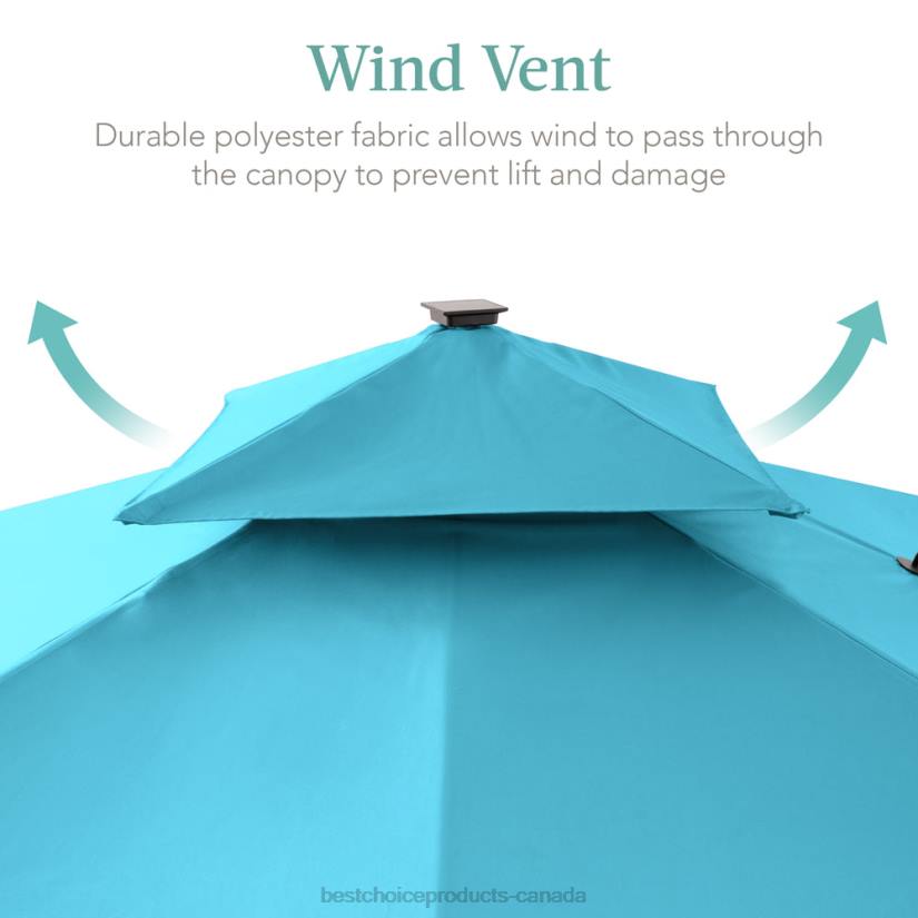 4LT2902 Sky Blue Best Choice Products 2-Tier Square LED Cantilever Offset Umbrella w/ 360 Rotation, Base