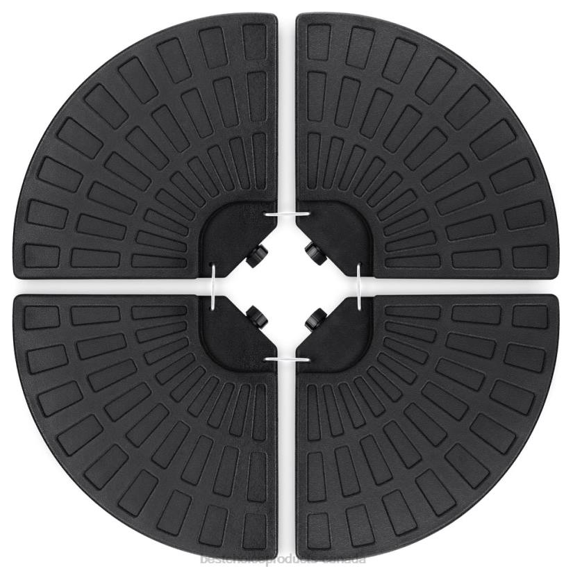 4LT2911 Black Best Choice Products 4-Piece Cantilever Offset Patio Umbrella Base Stand w/ Carry Handles