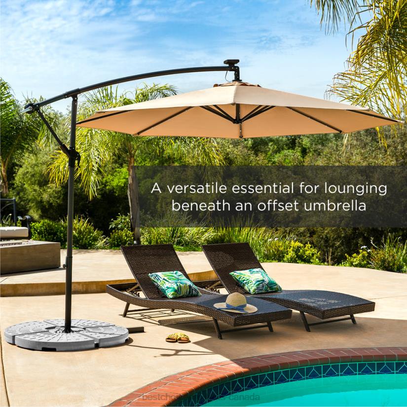 4LT2911 Black Best Choice Products 4-Piece Cantilever Offset Patio Umbrella Base Stand w/ Carry Handles