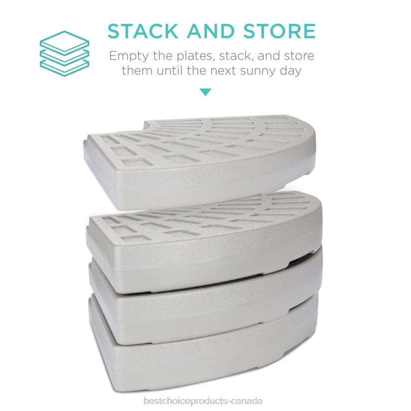 4LT2911 Black Best Choice Products 4-Piece Cantilever Offset Patio Umbrella Base Stand w/ Carry Handles